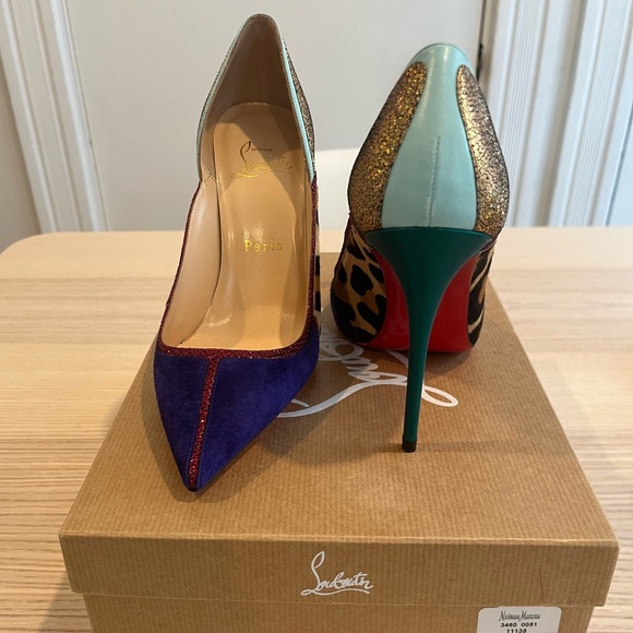 Serianina Pointed-Toe 100mm Red Sole Pump, Multi